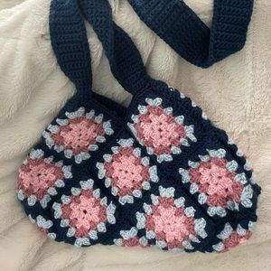 Crossbody, handmade, crochet tote.